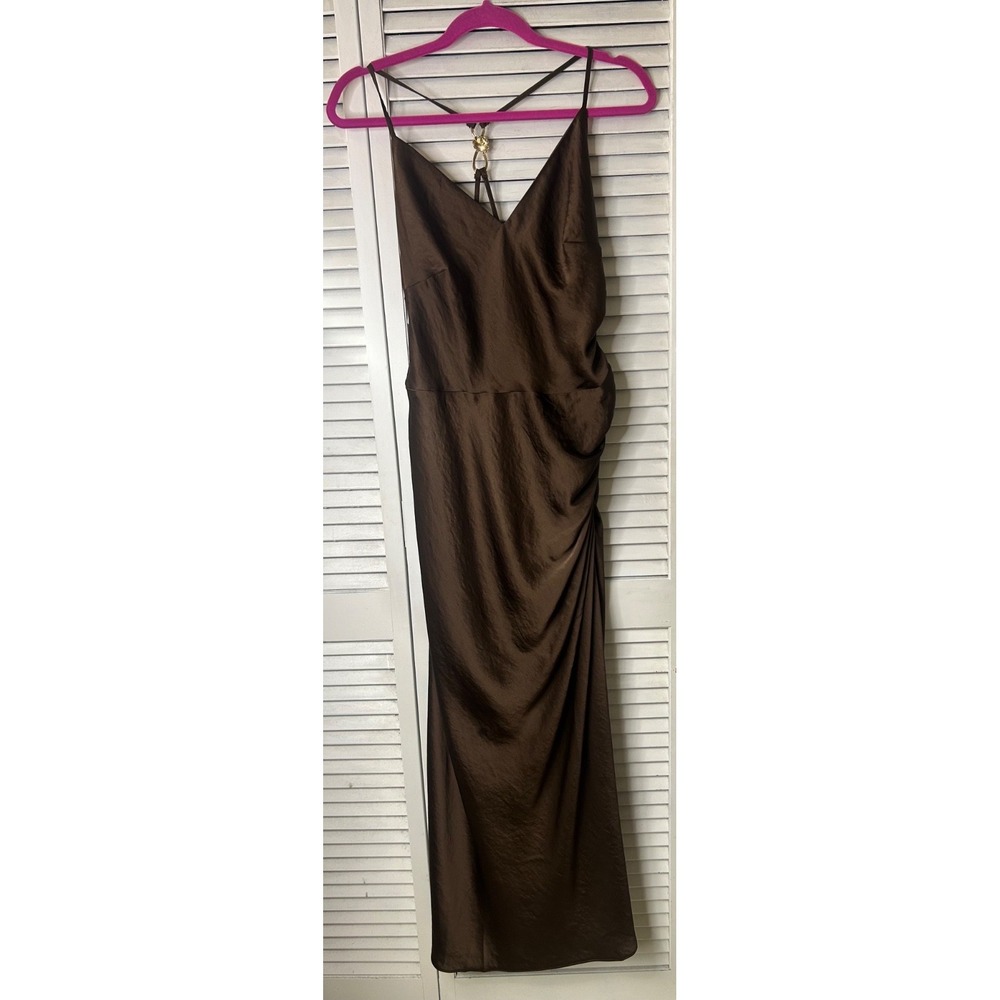 Abercrombie Fitch Brown Side Ruched Dress Size LP